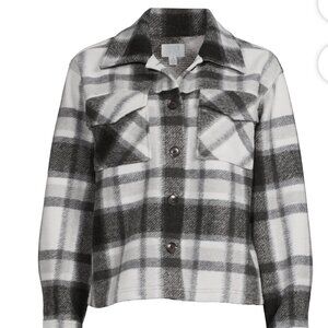 Time &Tru Brushed Fleece Cropped Shacket